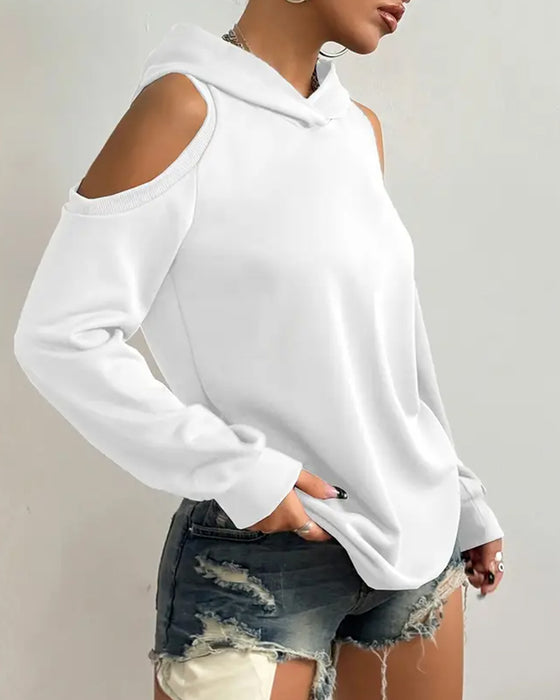 Bluza Z Kapturem Typu Off-The-Shoulder