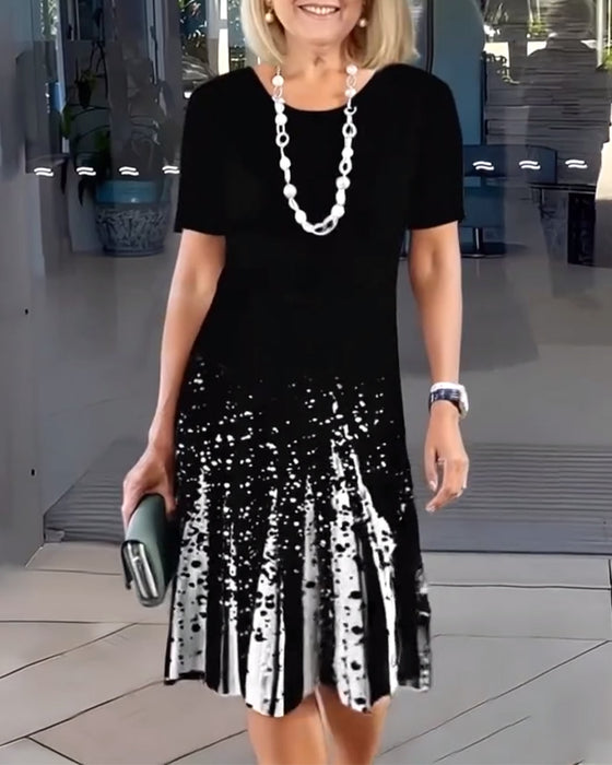 Suknia Temperamentowa Dojazdowa Print