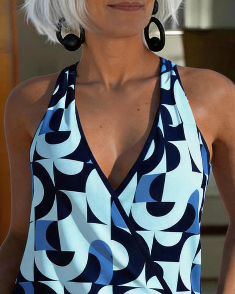 One-Piece Geometryczny Druk Halter