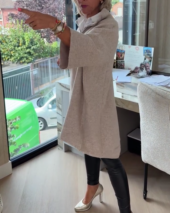 Sweter Stójka Pół Zamek Luźny