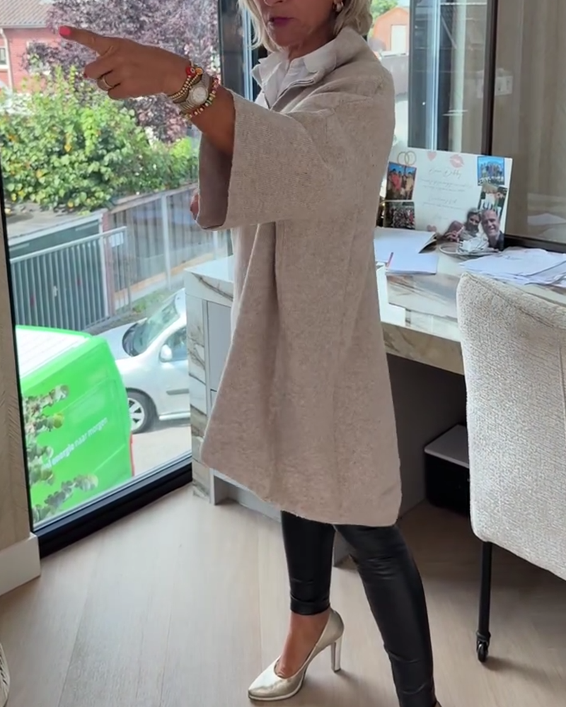 Sweter Stójka Pół Zamek Luźny