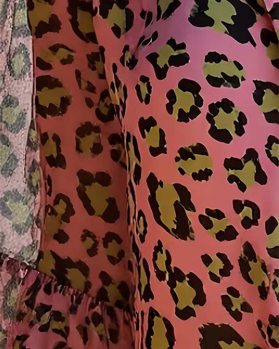 Bluzka Leopardzi Print Modna Klapa
