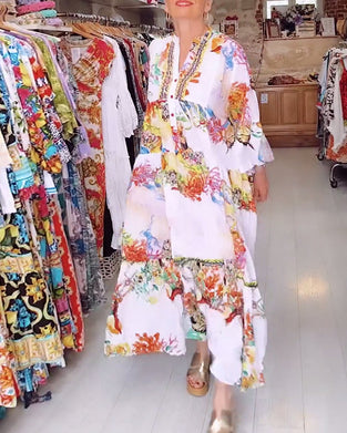 Sukienka boho z guzikami