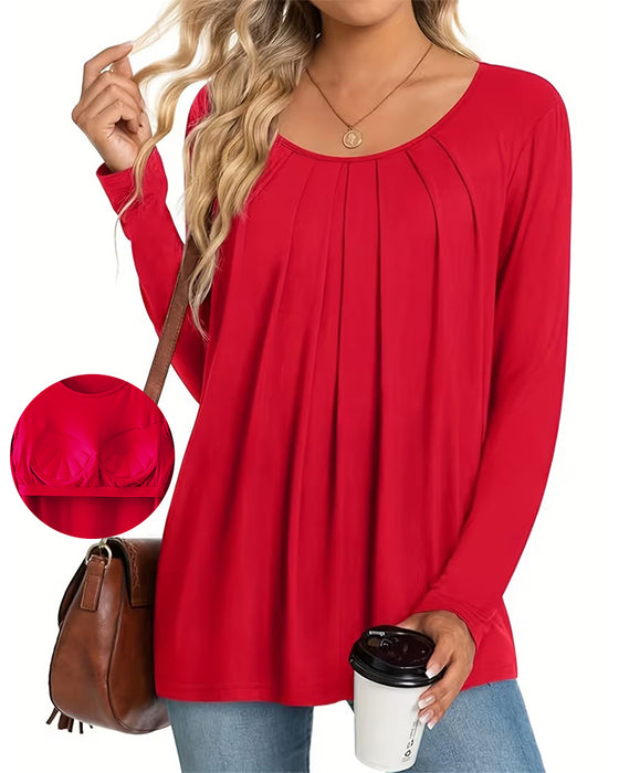 Top Wygodny Wbudowany Biustonosz Plisowany Casual