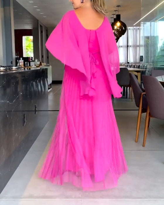 Sukienka maxi z okrągłym dekoltem