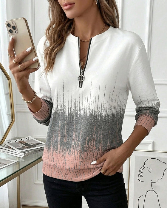 Bluza Pół Zamek Gradient Długi Rękaw