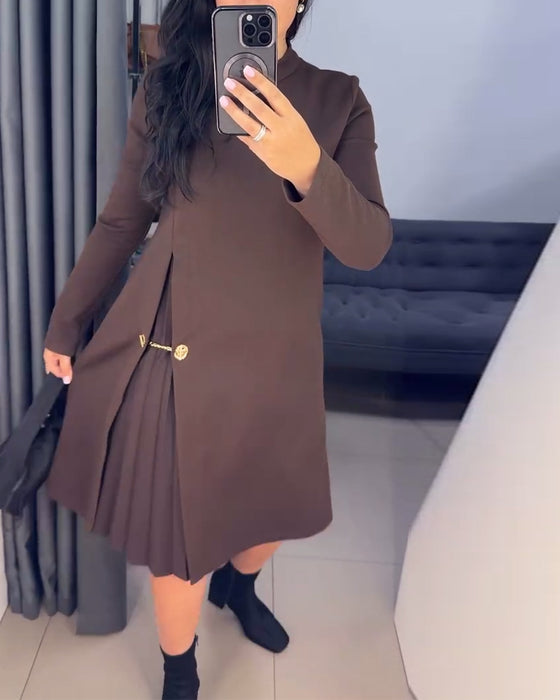 Elegancka Sukienka Z Malowanym Patchworkiem