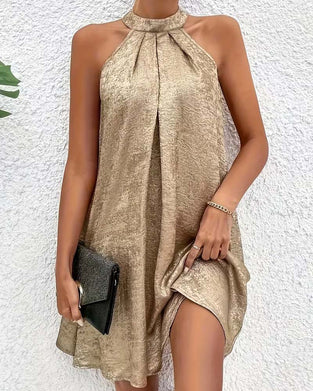 Sukienka Lekki Luksus Bez Rękawów Off-Shoulder Halter