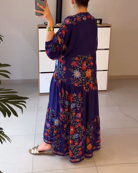 Sukienka Elegancka Kwiatowy Wzór