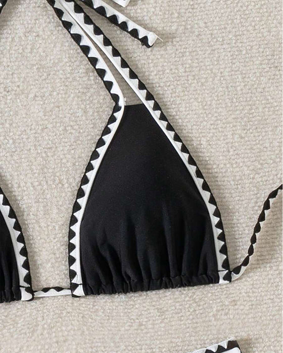 Bikini Seksowny Kontrastowy Kolor Rozdzielony Trójkąt