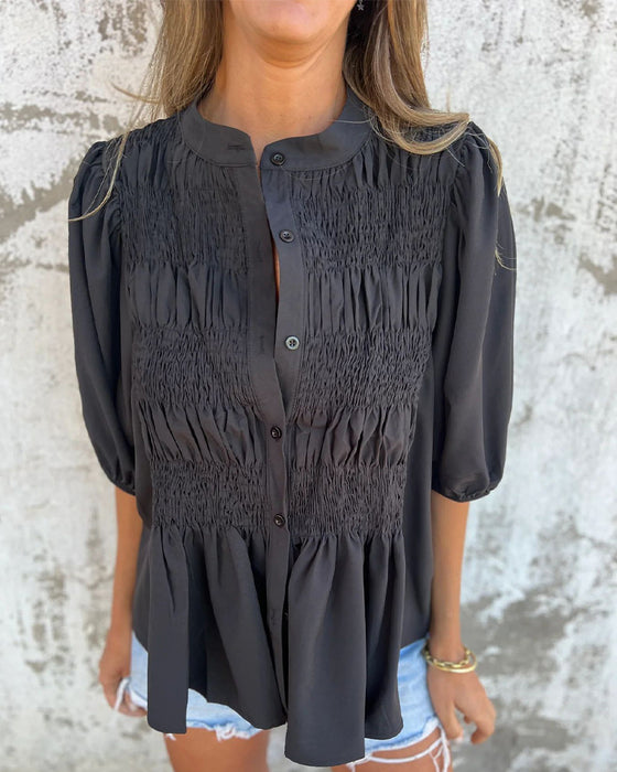 Bluzka Casual Moda Krótki Rękaw Jednolity Kolor