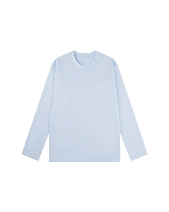 T-Shirt Męski Okrągły Dekolt Długi Rękaw Rozcięcie