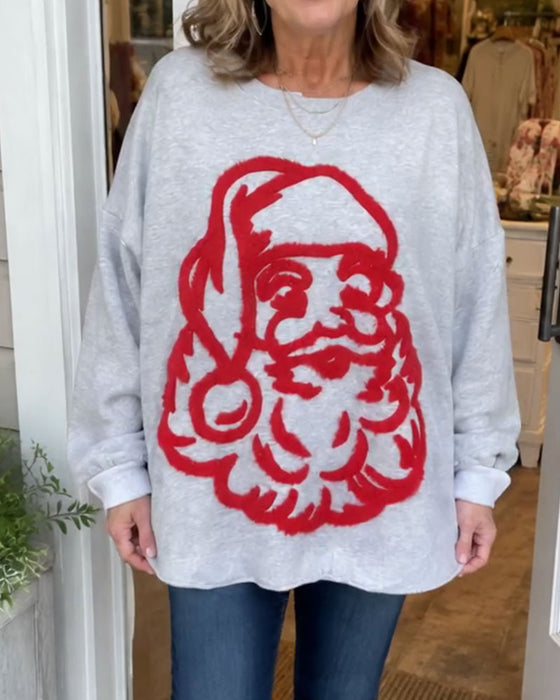 Sweatshirt Stylowy Święty Mikołaj Luźny