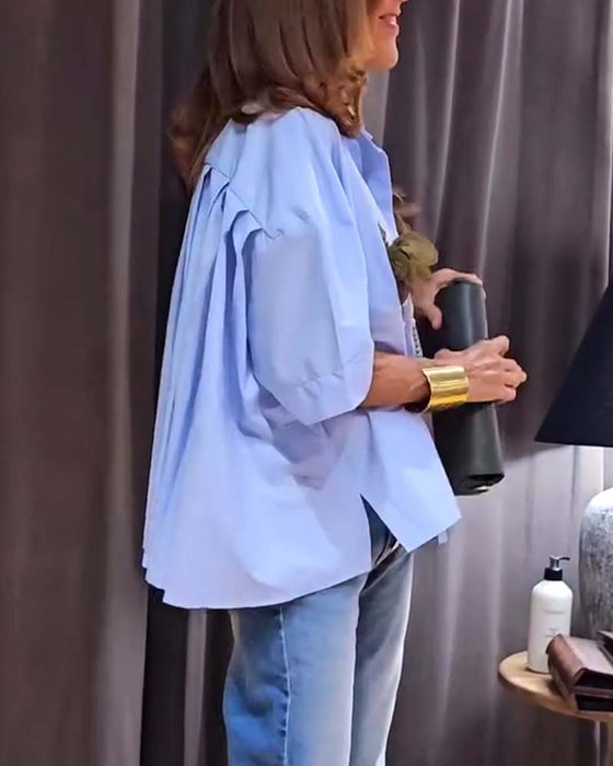 Koszula w jednolitym kolorze z kieszeniami