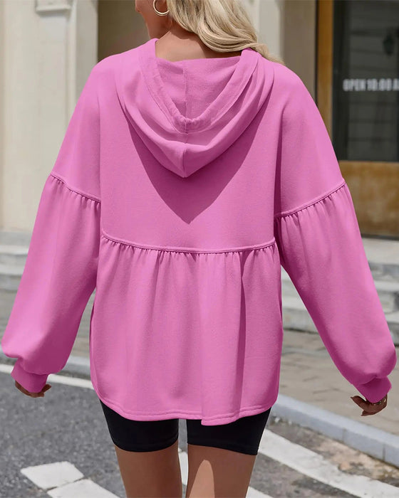 Sweatshirt Kaptur Ściągacz Luźny