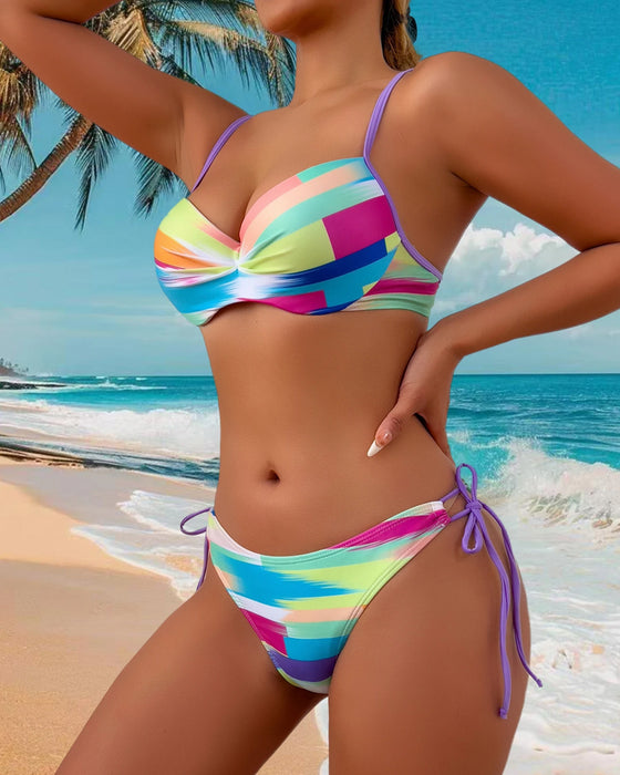 Bikini Dwuczęściowy Drukowany Sznur