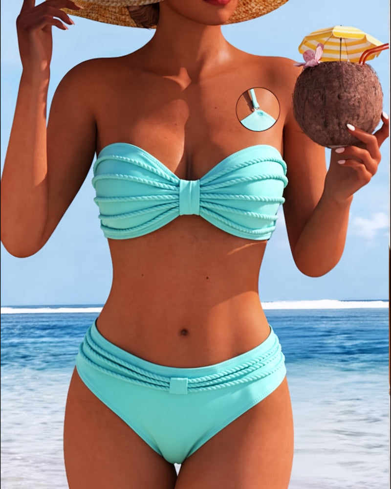 Bikini Jednolity Kolor Wiązany Na Szyję