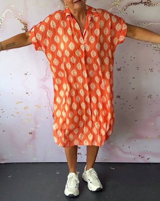 Luźna sukienka z krótkim rękawem