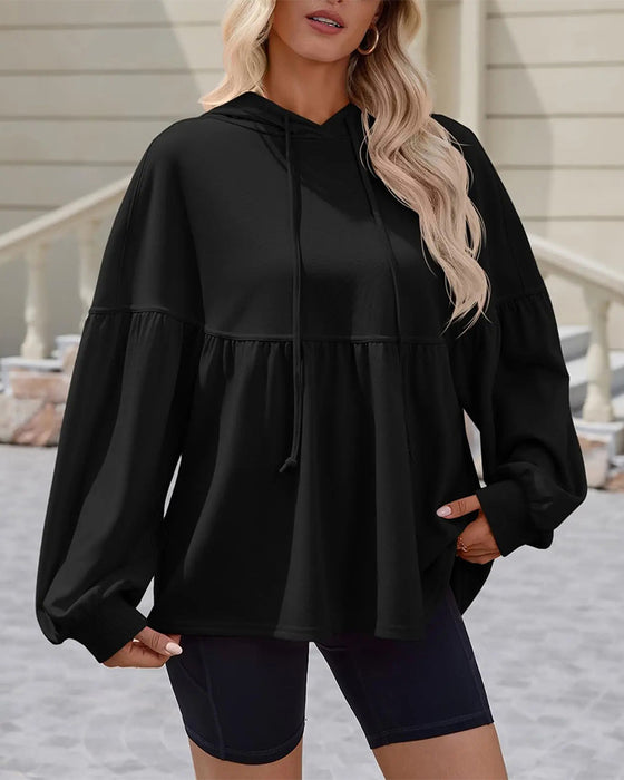 Sweatshirt Kaptur Ściągacz Luźny