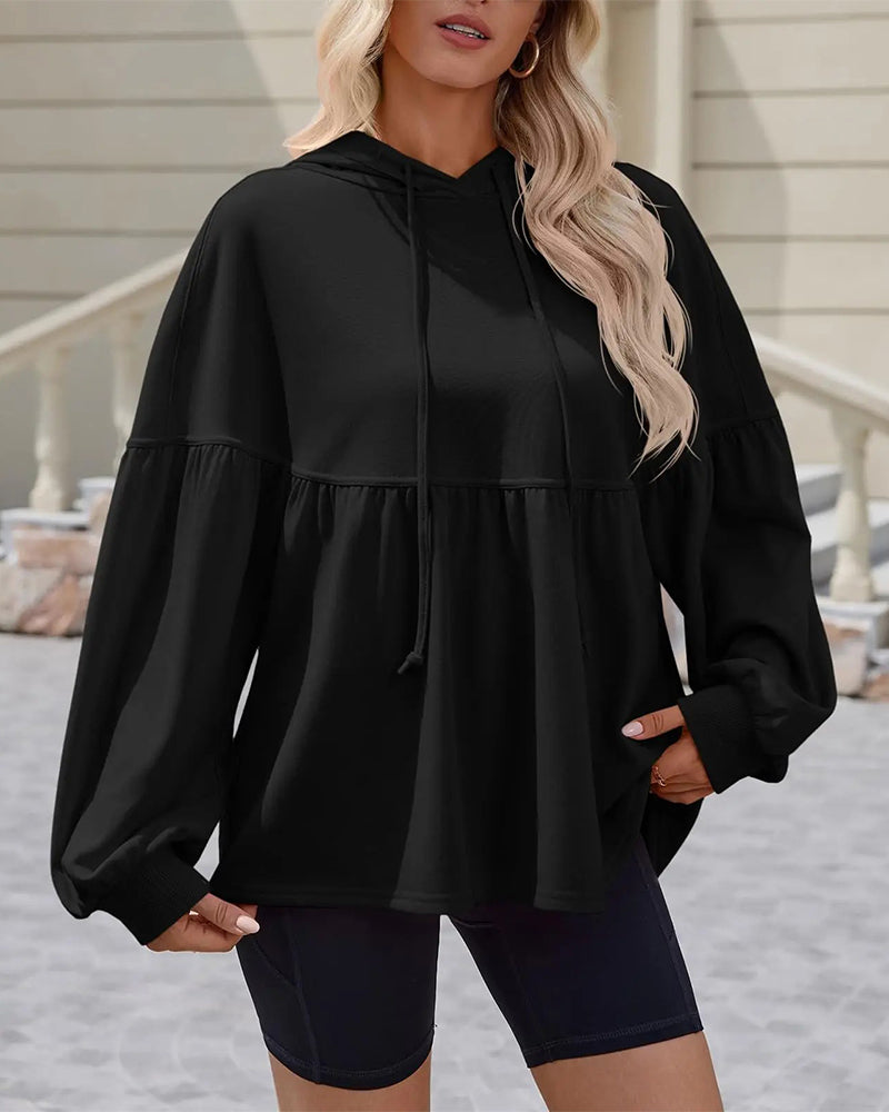 Sweatshirt Kaptur Ściągacz Luźny