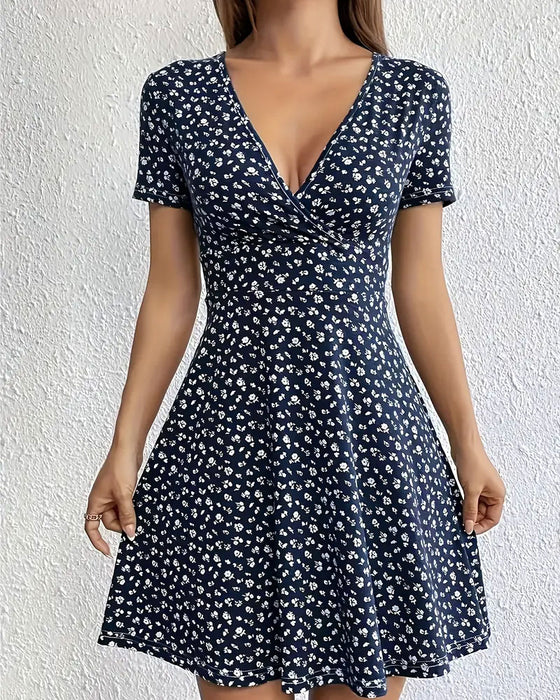 Sukienka Kwiatowa V-Neck Casual