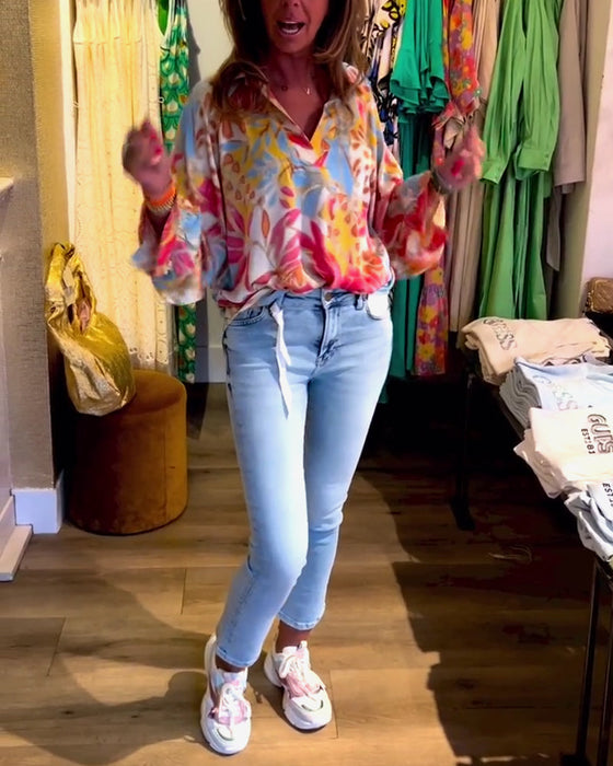 Bluzka z długim rękawem i nadrukiem