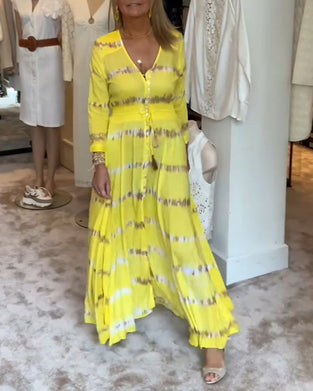 Damska elegancka długa sukienka dojazdowa