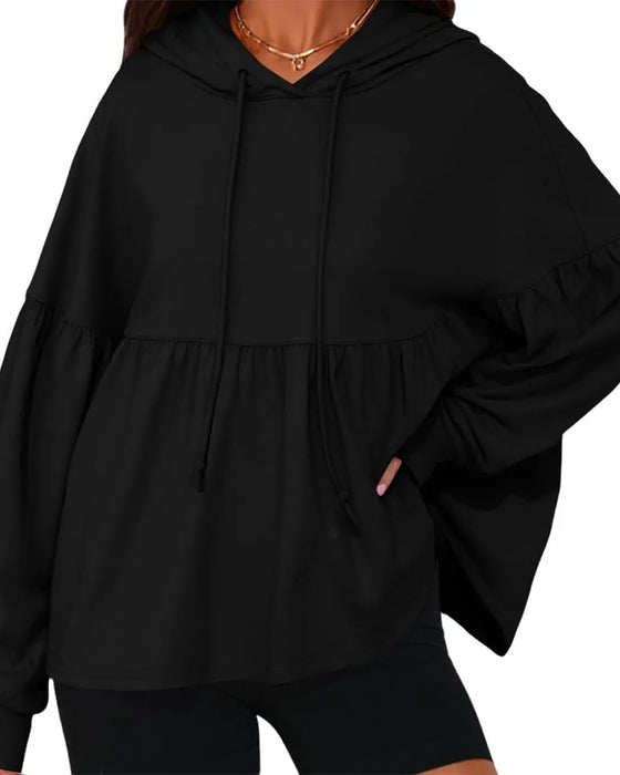 Sweatshirt Kaptur Ściągacz Luźny