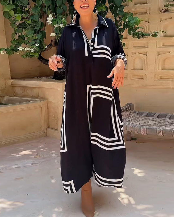 Prostokątna sukienka z nadrukiem