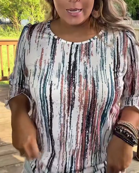 T-Shirt Okrągły Dekolt Codzienny Z Nadrukiem