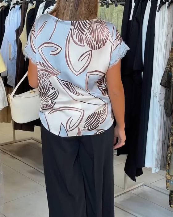 Bluza Z Okrągłym Dekoltem Sznurowany Nieregularny