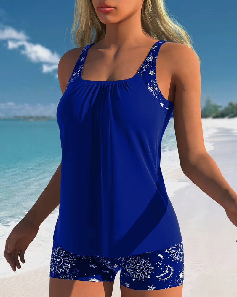 Tankini Słońce Print Bokserki