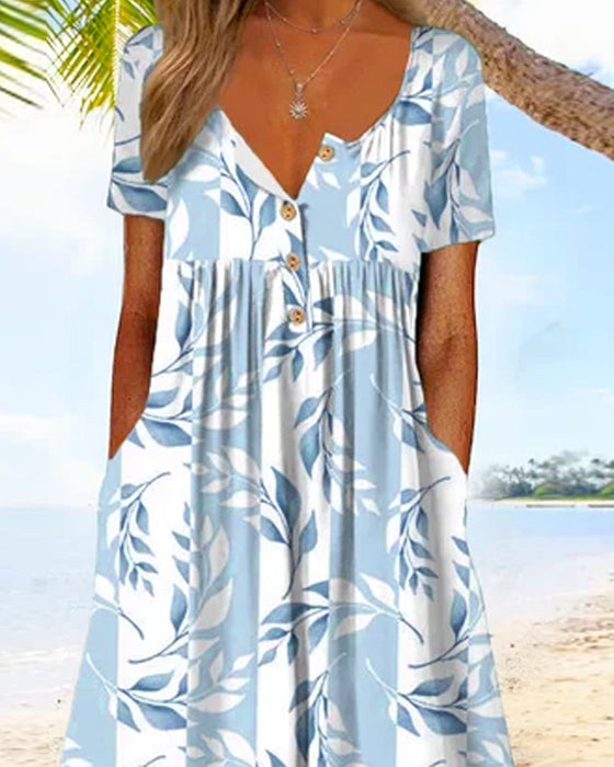 Sukienka o dopasowanym kroju i krótkich rękawach