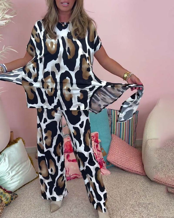 Dwuczęściowy zestaw w panterkę