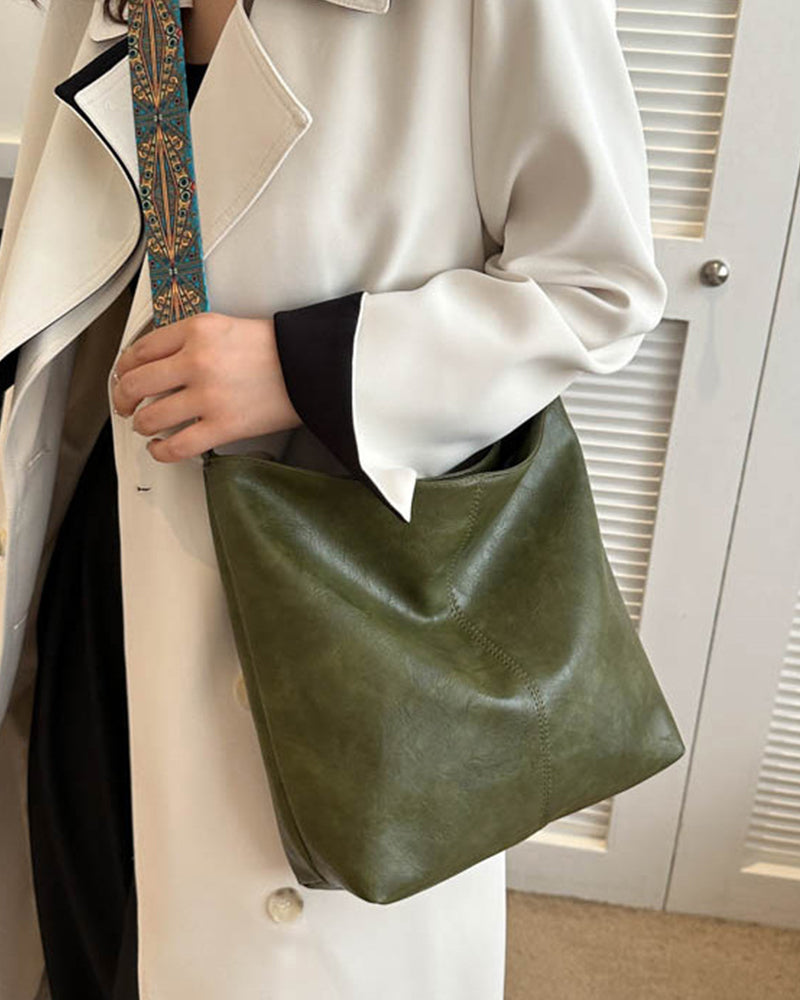 Torba o dużej pojemności z paskiem na ramię w stylu vintage