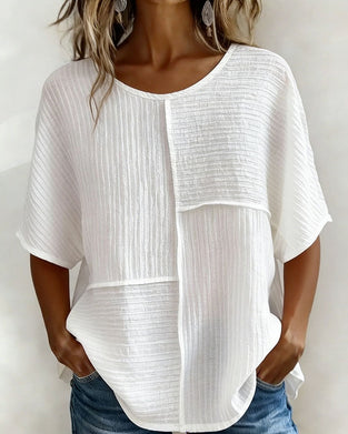 Top Pionowy Teksturowany Patchwork Luźny