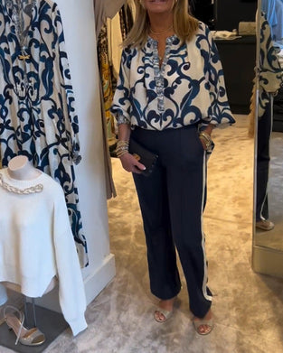 Bluzka z rękawami typu lampion w stylu retro