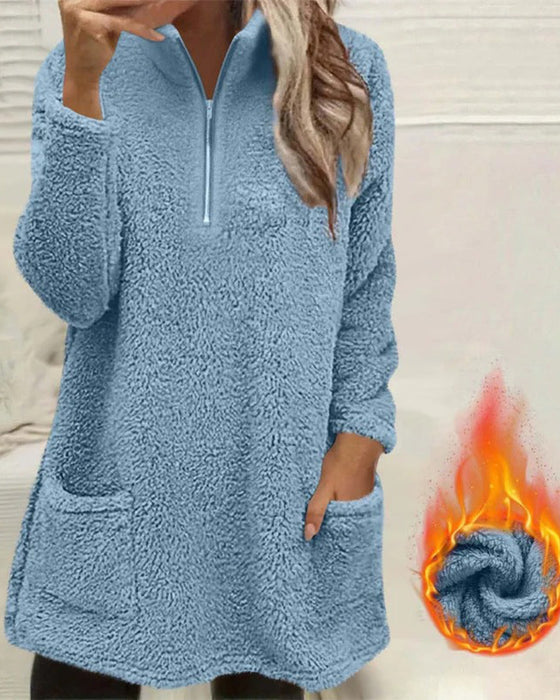 Bluza Jednokolorowa Z Wysokim Kołnierzem