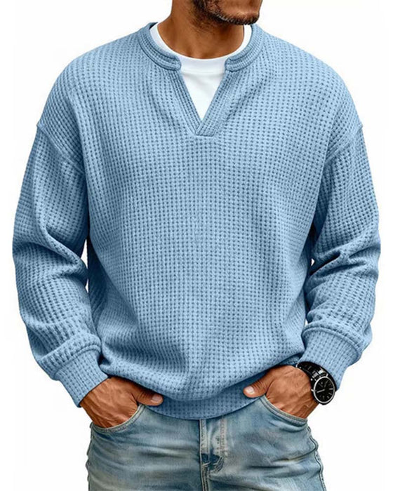 Sweatshirt Męski Okrągły Dekolt Sztuczna Warstwowość