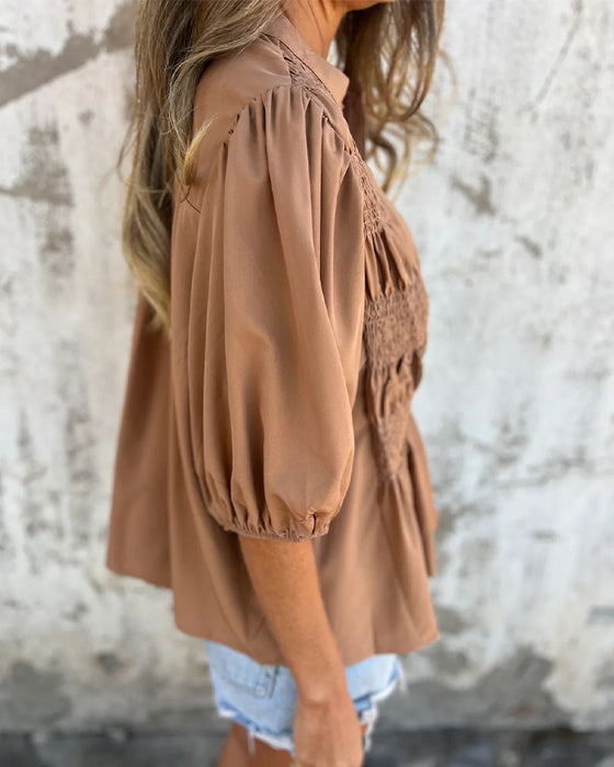 Bluzka Casual Moda Krótki Rękaw Jednolity Kolor