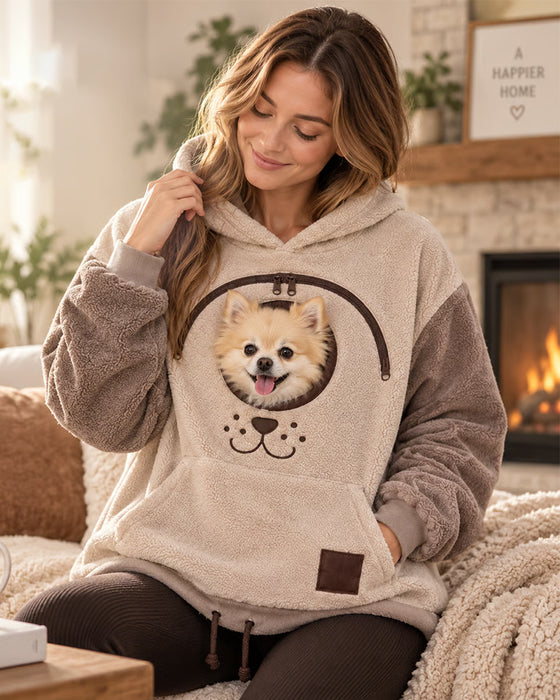 Hoodie Z Kapturem Zamek Błyskawiczny Zwierzak