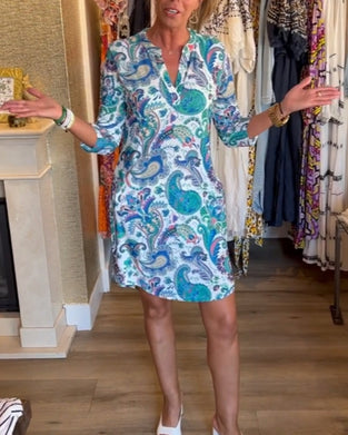 Sukienka z rękawami 3/4 i kieszeniami