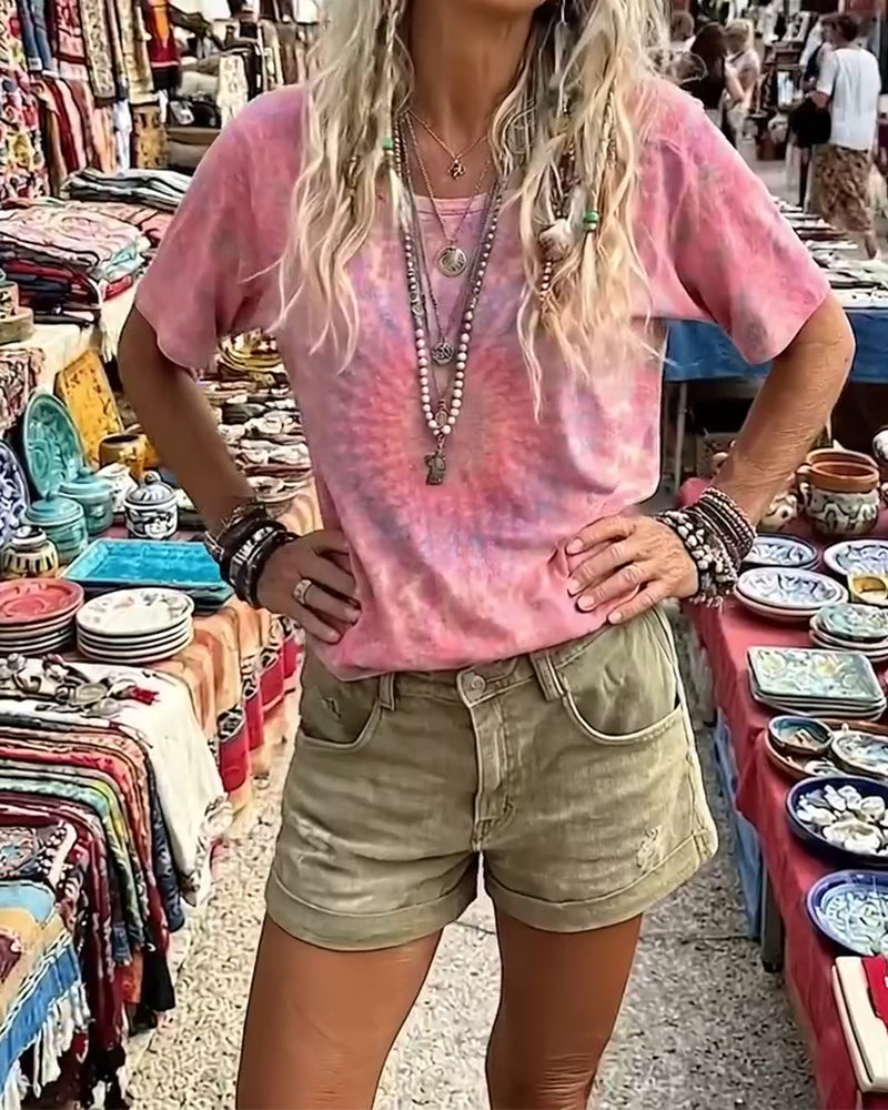 T-Shirt Gradient Krawat Barwnik