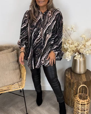 Bluzka w stylu retro z długim rękawem