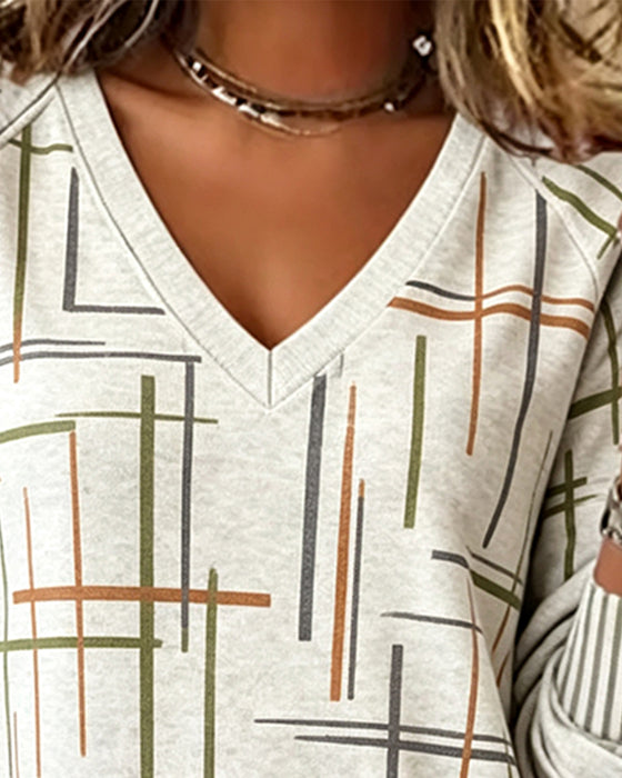 Bluza V-Szyja Linia Rozcięcie