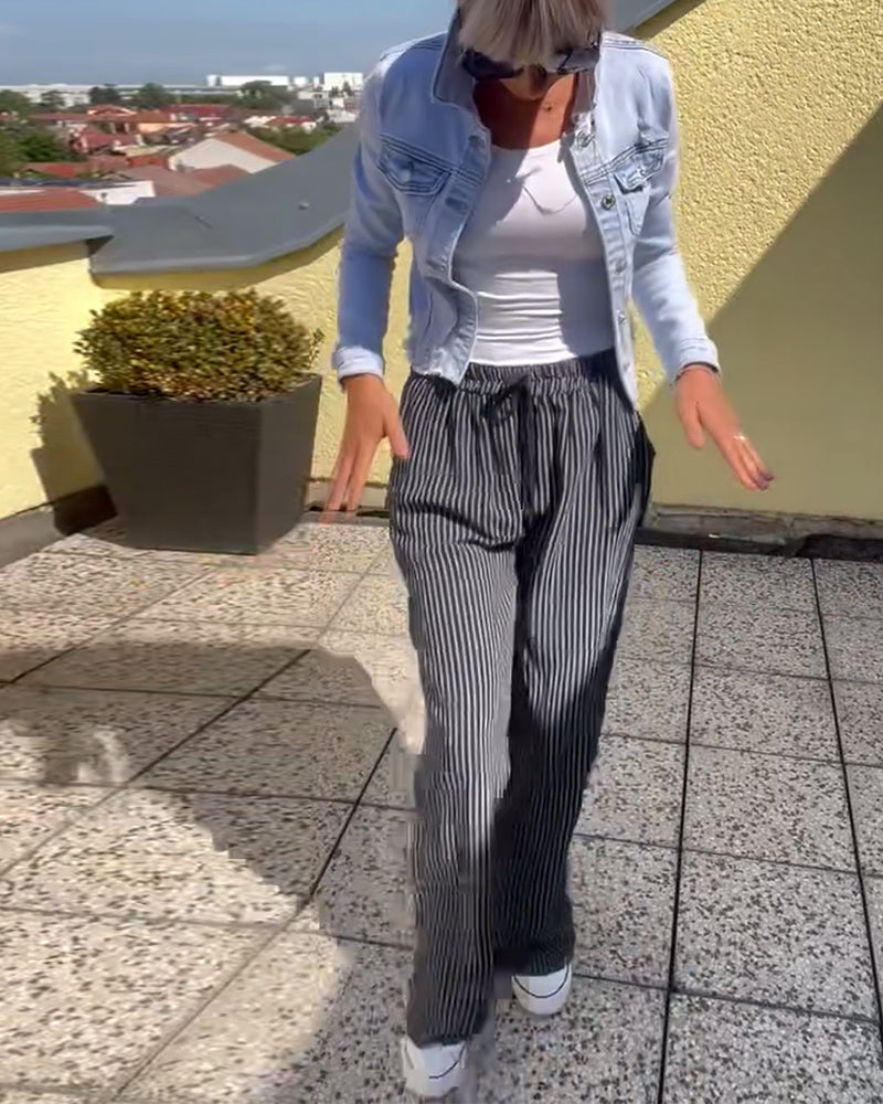 Luźne spodnie w paski