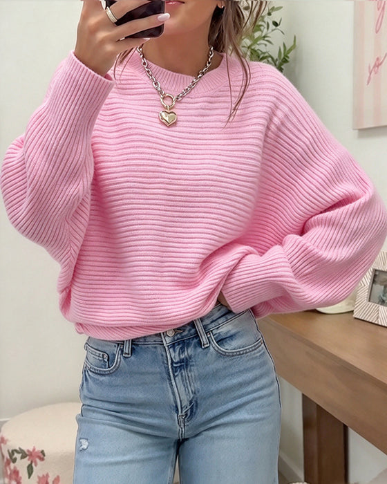 Pullover Stylowy Rękaw Nietoperz