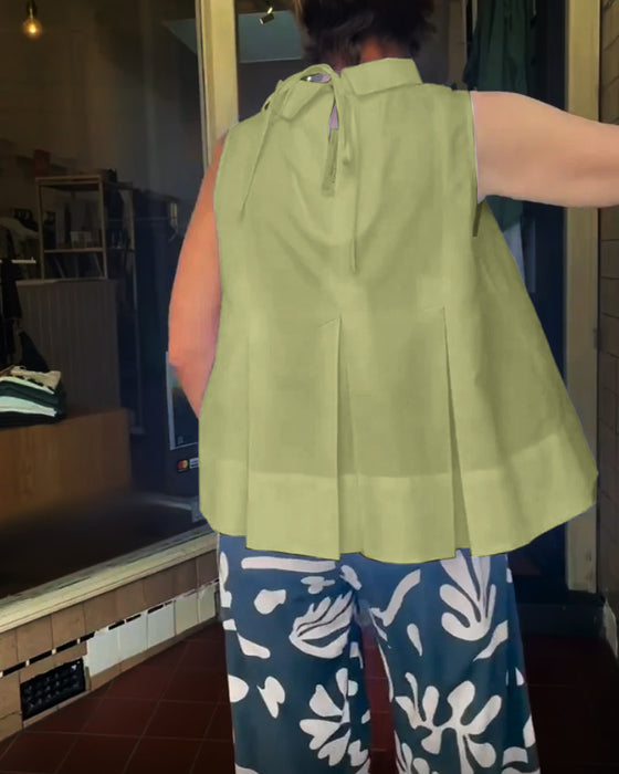 Bluzka Bez Rękawów Jednolita Prosta