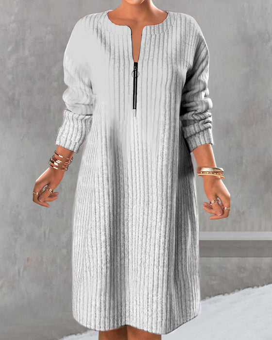 Jednokolorowa sukienka z zamkiem błyskawicznym